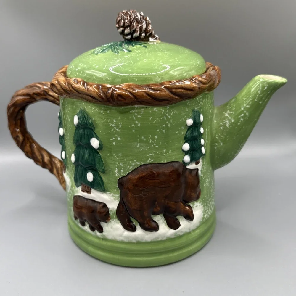 Retro Bico China Teapot - Woodlands Bears & Moose in the Forest Read Details
